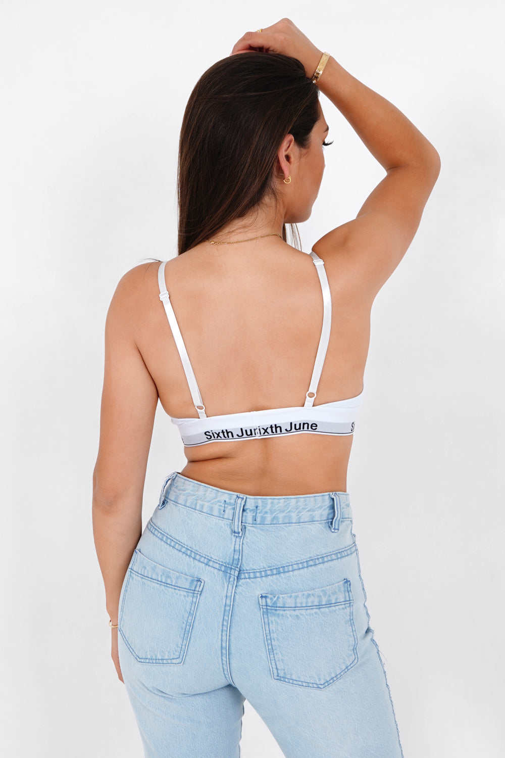 Sixth June - Brassière bretelles bande logo blanc