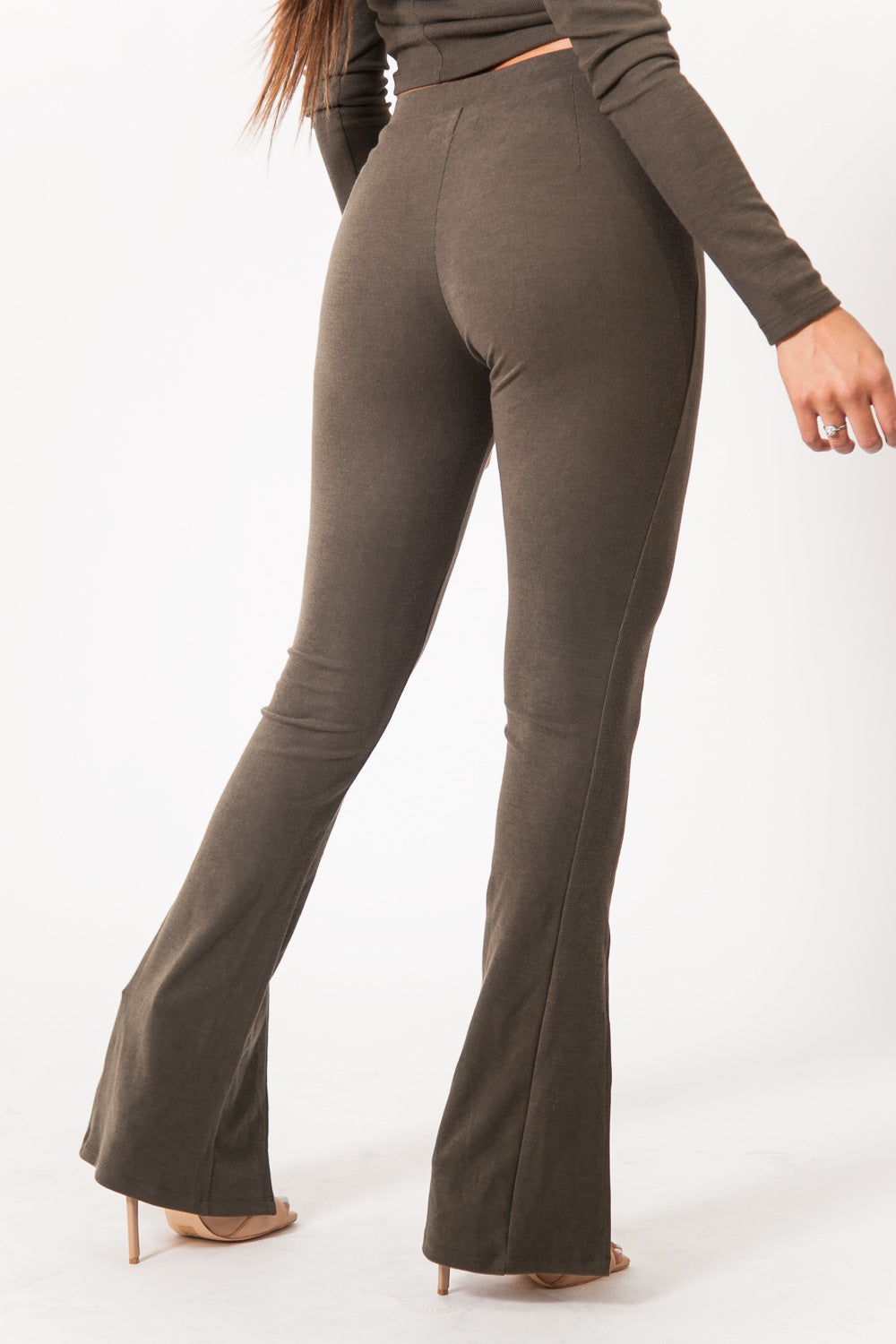 Sixth June - Pantalon évasé fente vert foncé