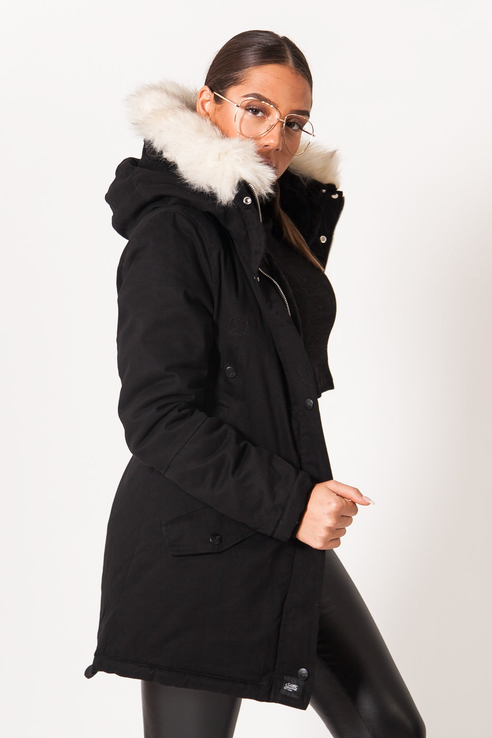 Sixth June - Parka doublure fourrure noir beige