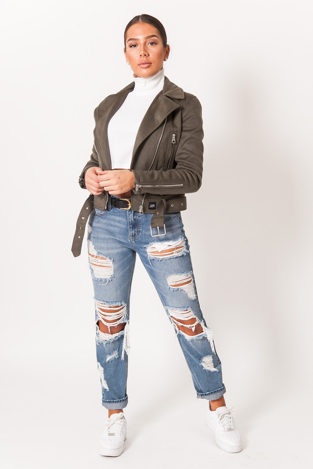 Sixth June - Veste suédine kaki