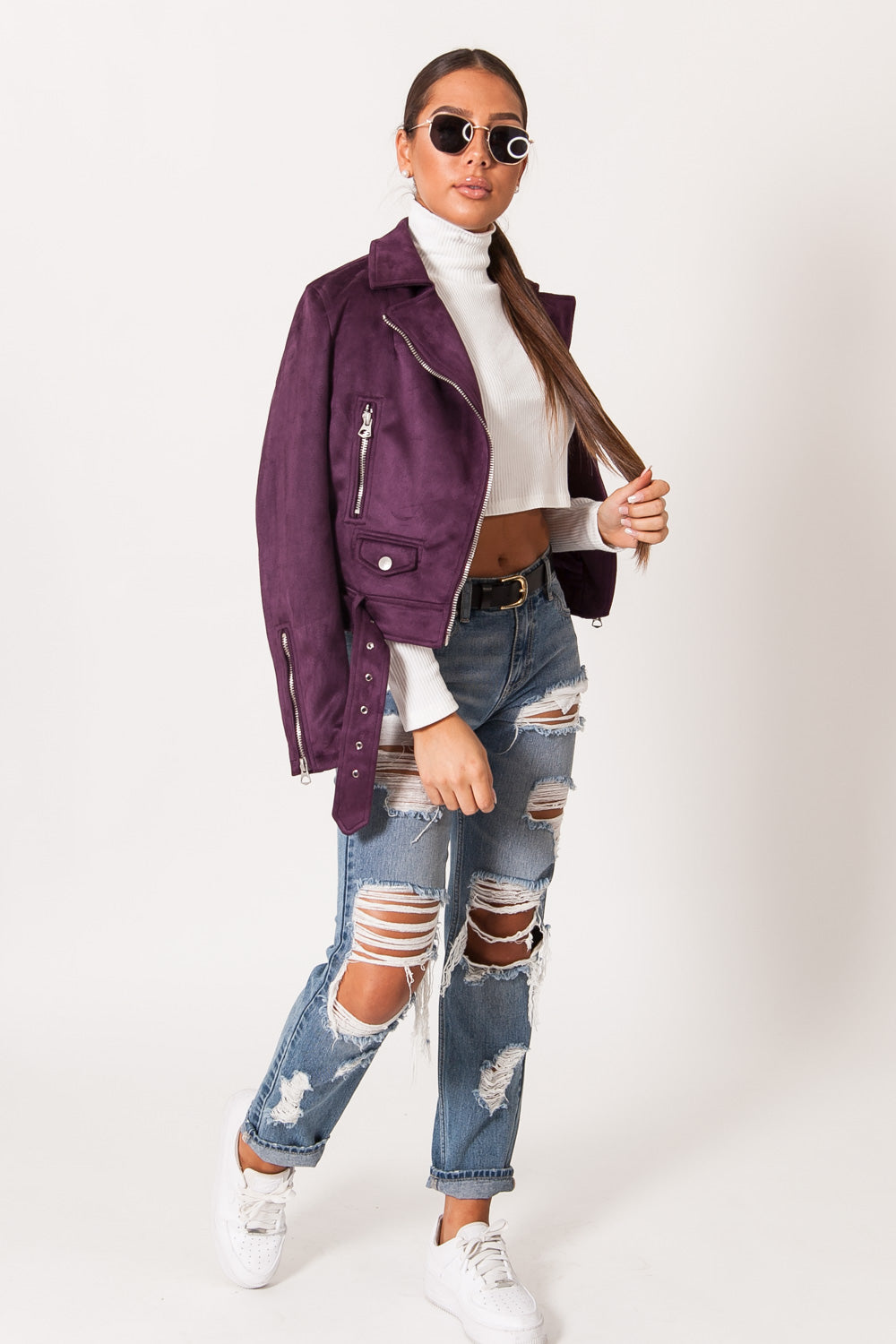 Sixth June - Veste suédine violet