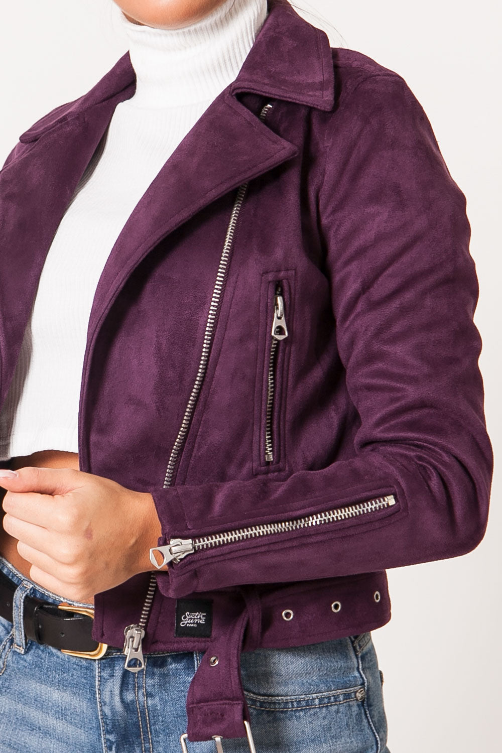 Sixth June - Veste suédine violet