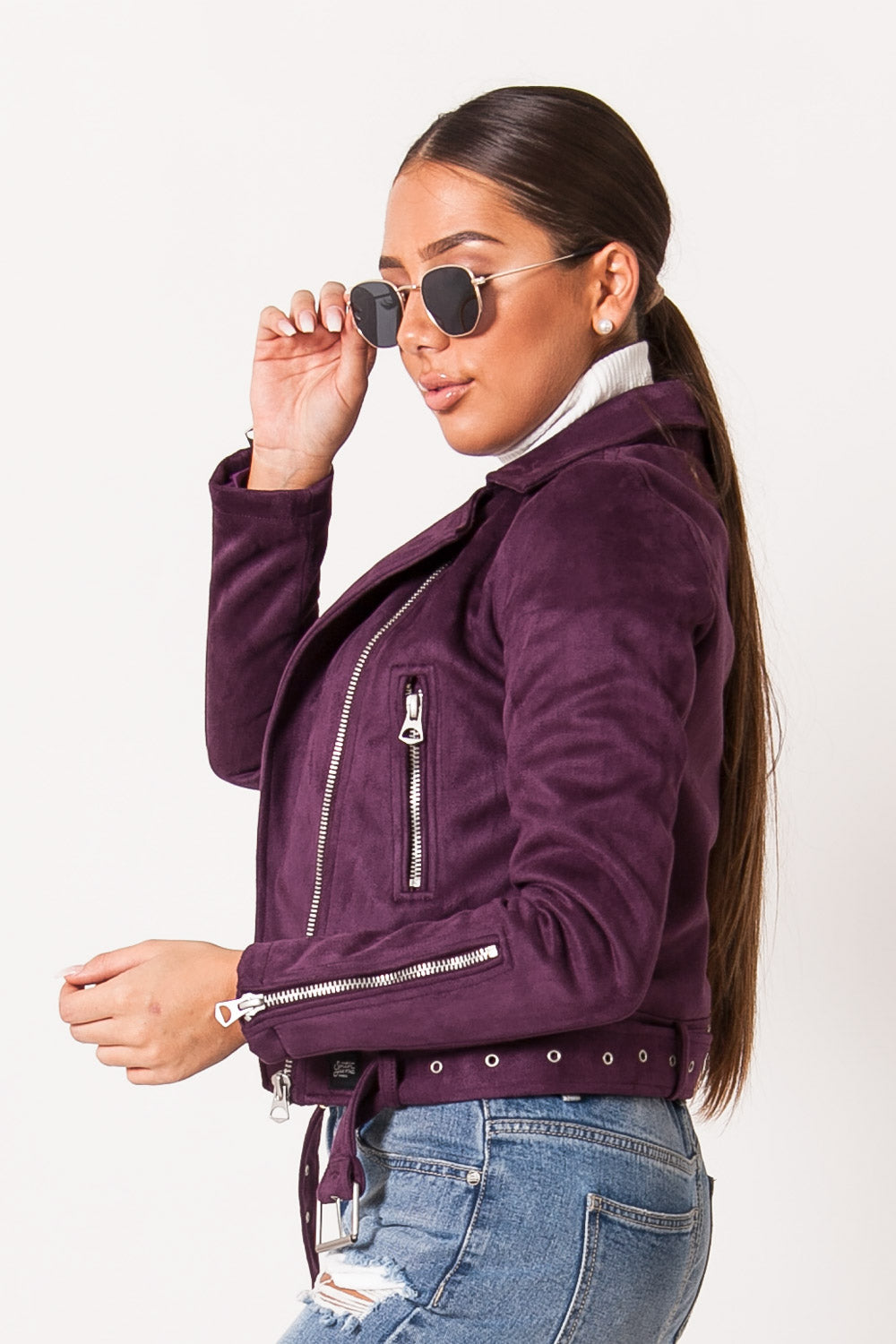 Sixth June - Veste suédine violet