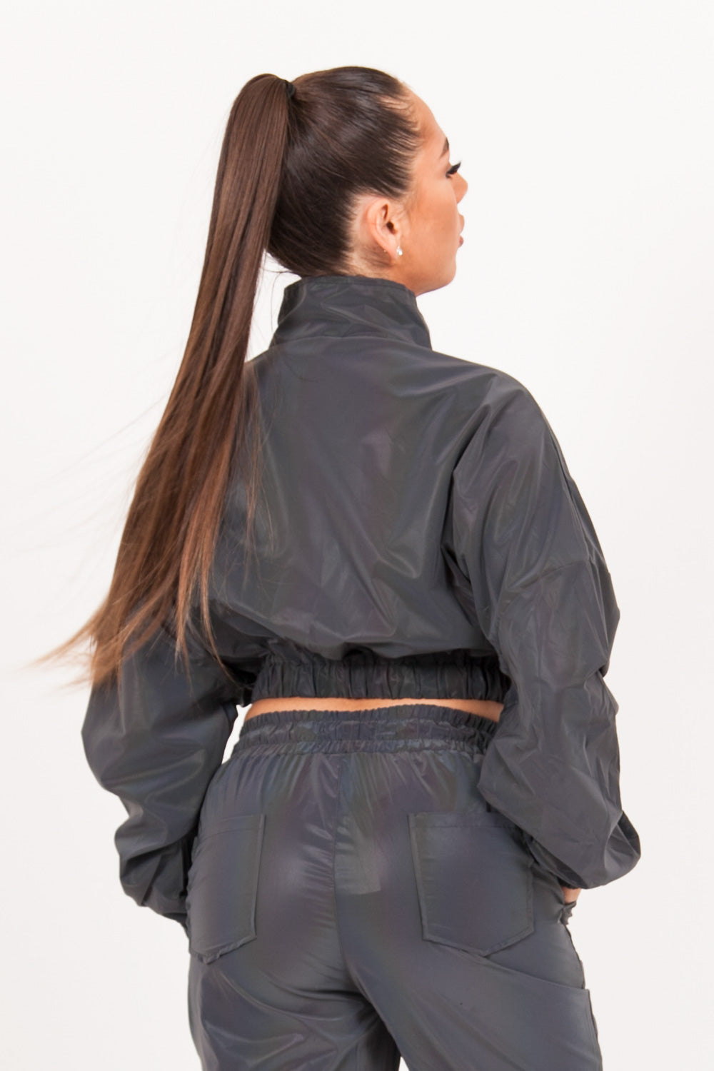 Sixth June - Veste pétrole réfléchissante courte noir