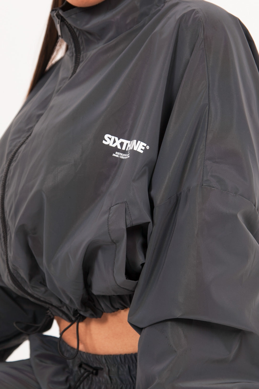 Sixth June - Veste pétrole réfléchissante courte noir