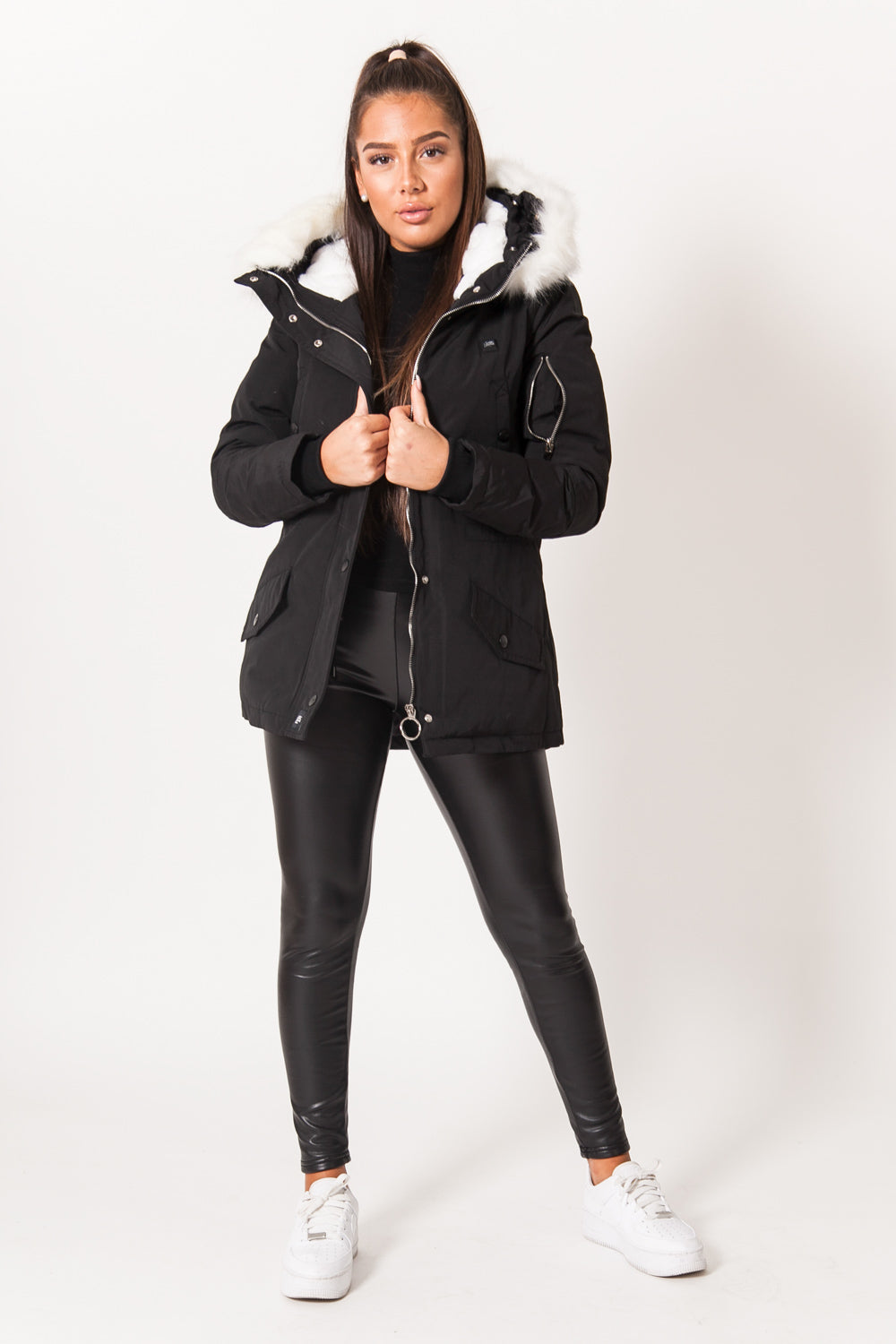 Sixth June - Parka chauffante noir blanc