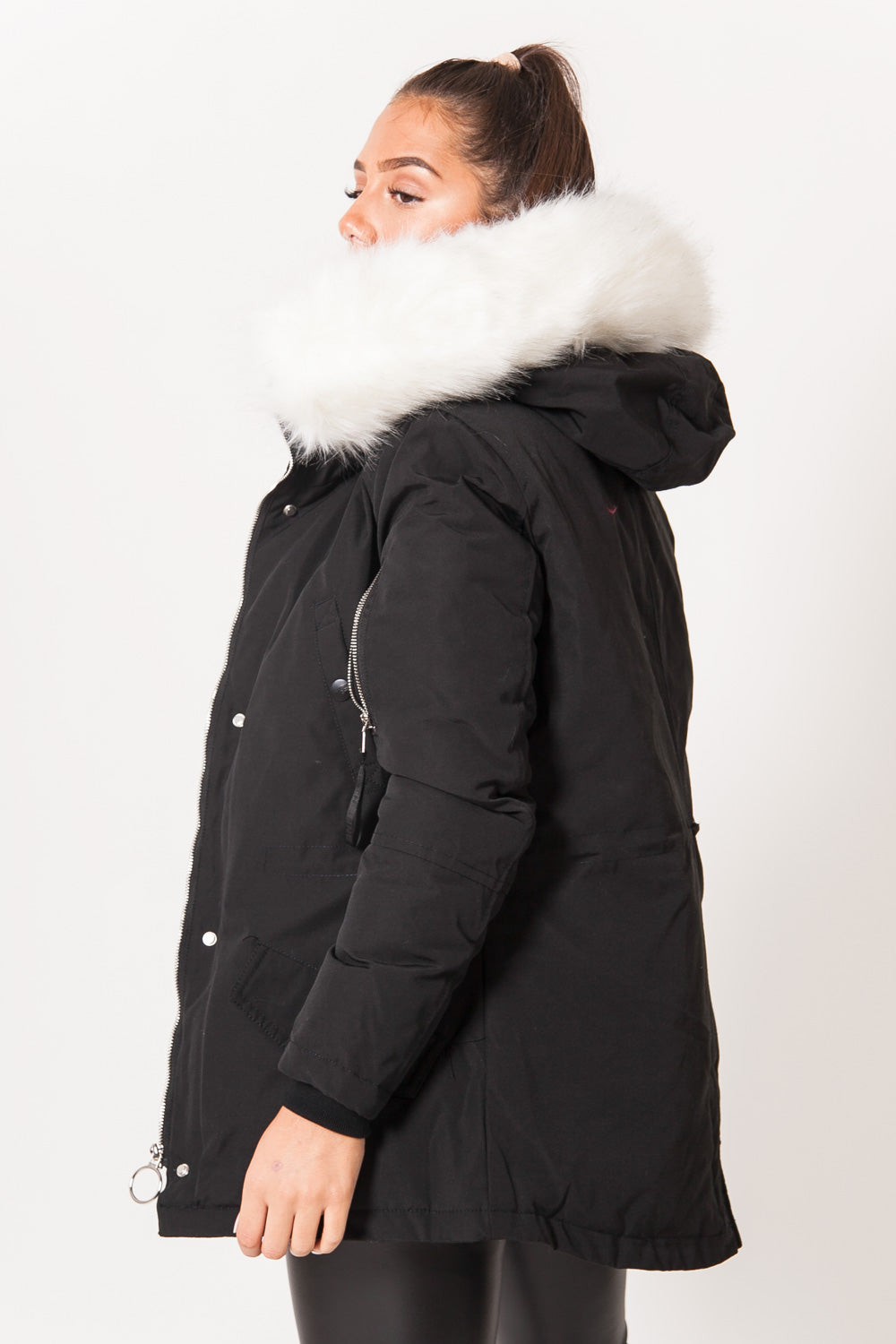 Sixth June - Parka chauffante noir blanc