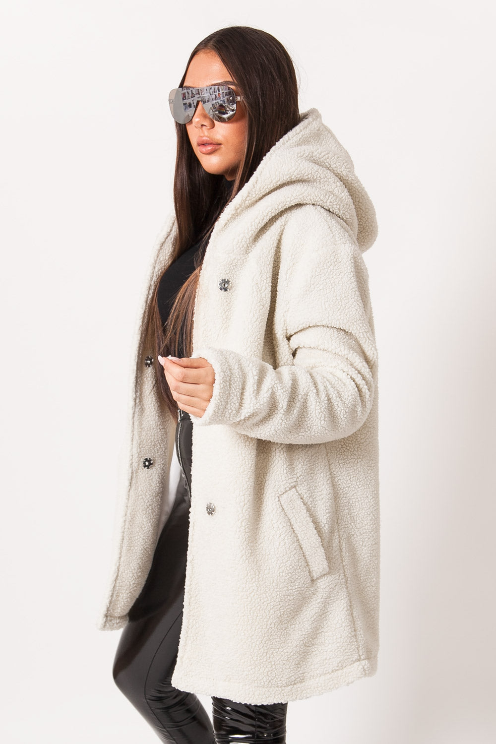 Sixth June - Veste oversize sherpa beige