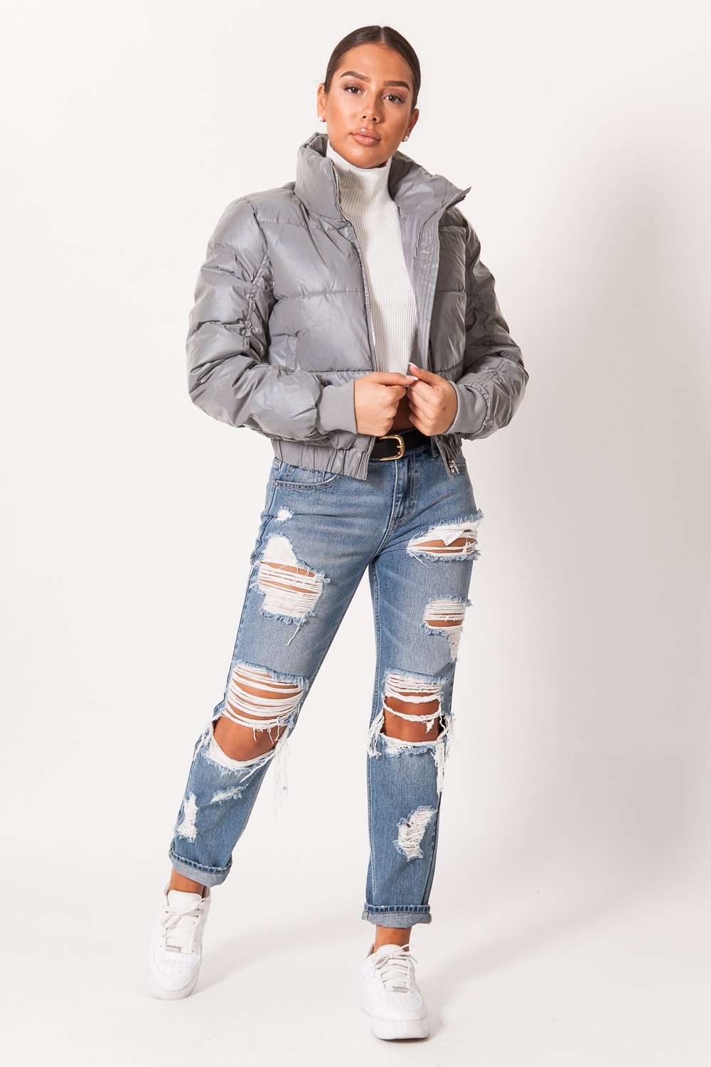 Sixth June - Doudoune réfléchissante col gris