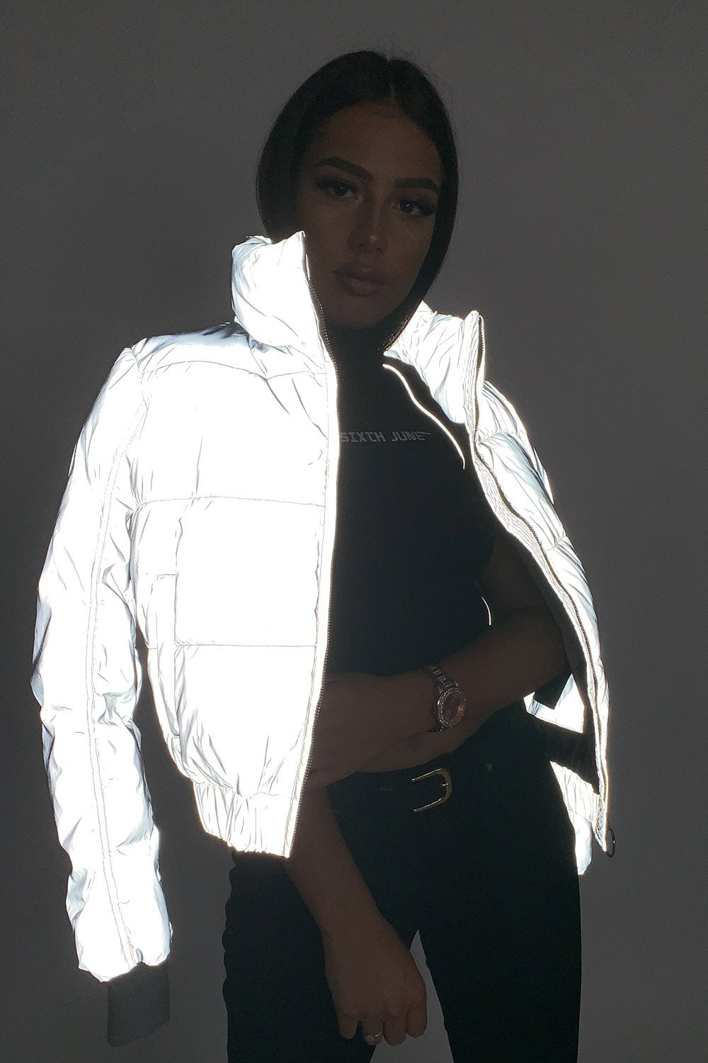 Sixth June - Doudoune réfléchissante col gris