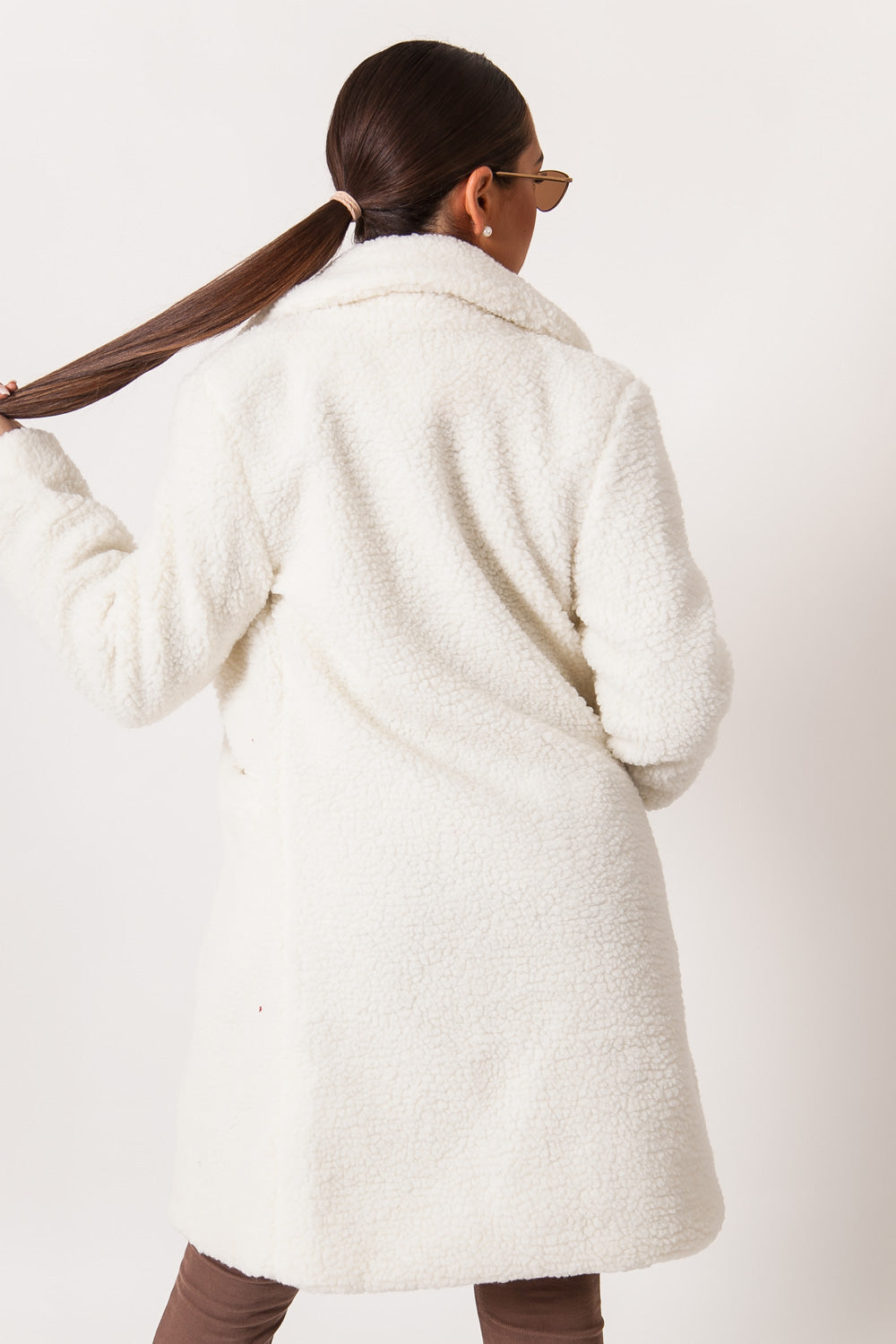 Sixth June - Veste longue sherpa blanc cassé