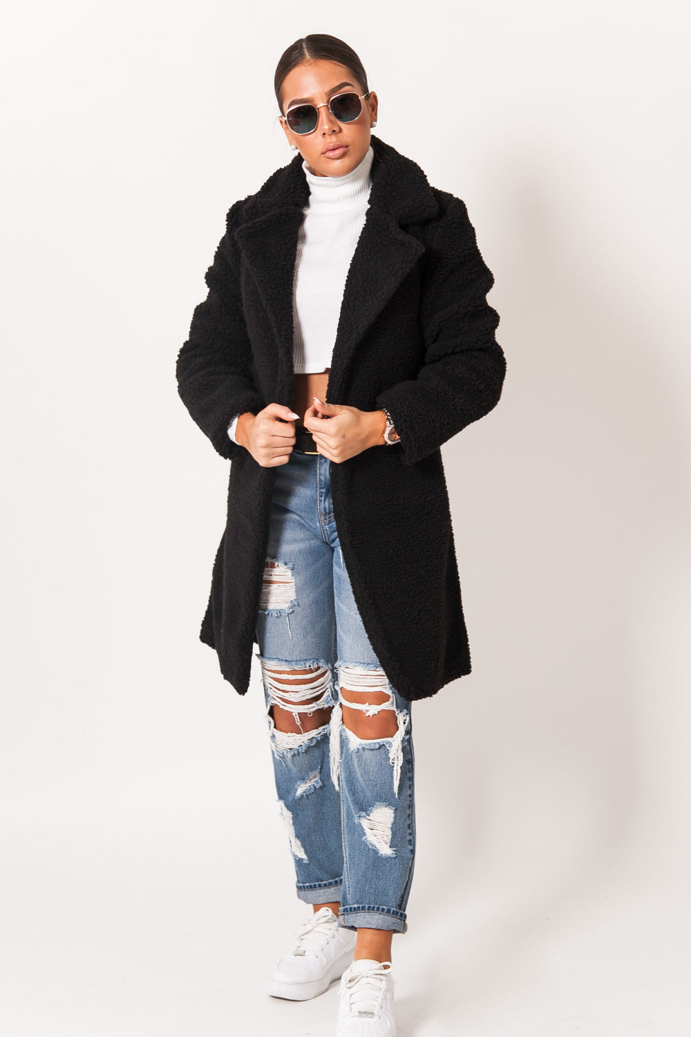 Sixth June - Veste longue sherpa noir