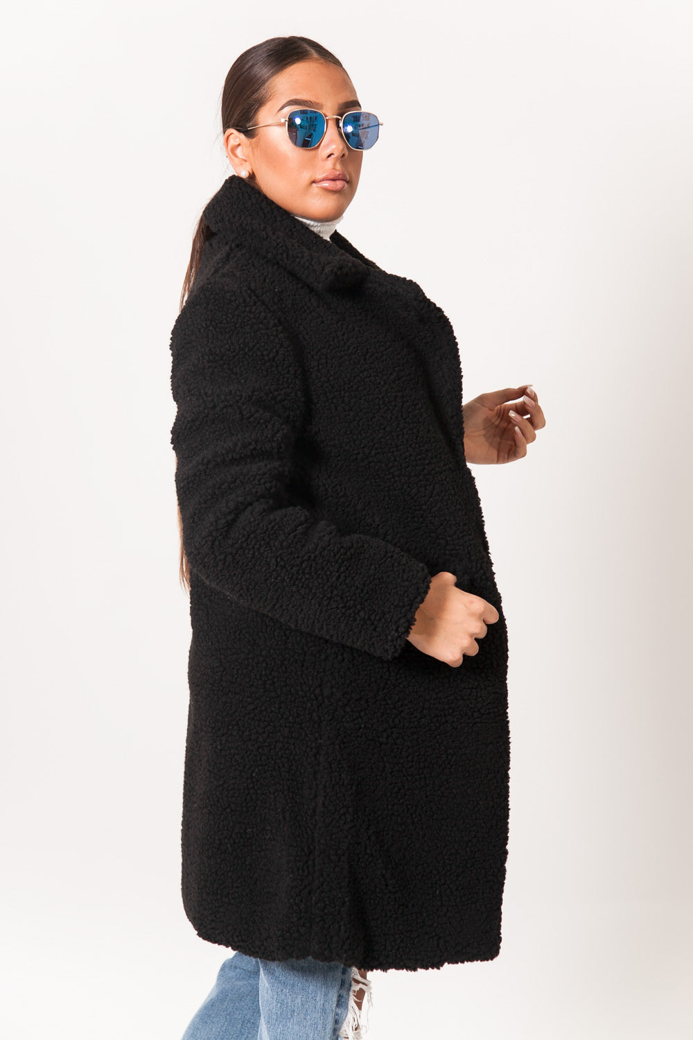 Sixth June - Veste longue sherpa noir