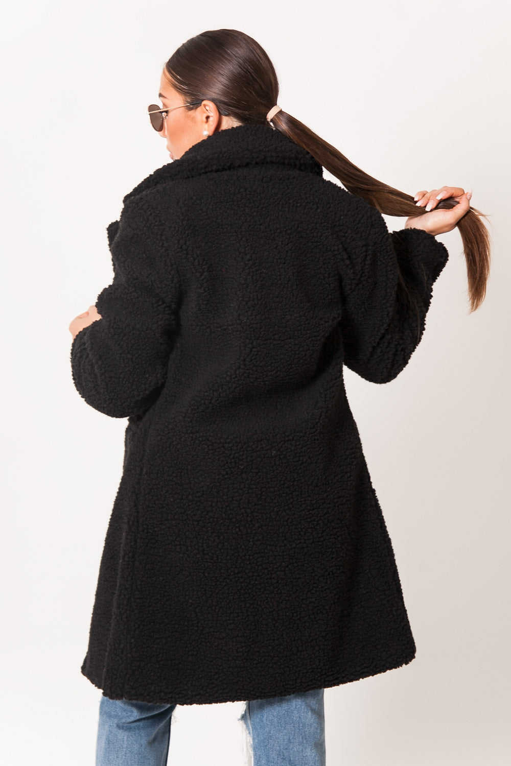 Sixth June - Veste longue sherpa noir