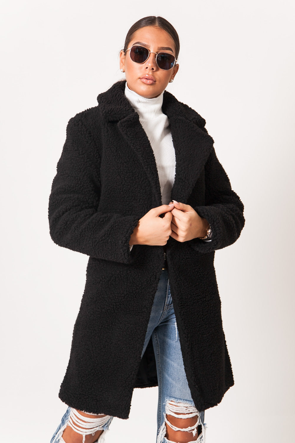 Sixth June - Veste longue sherpa noir