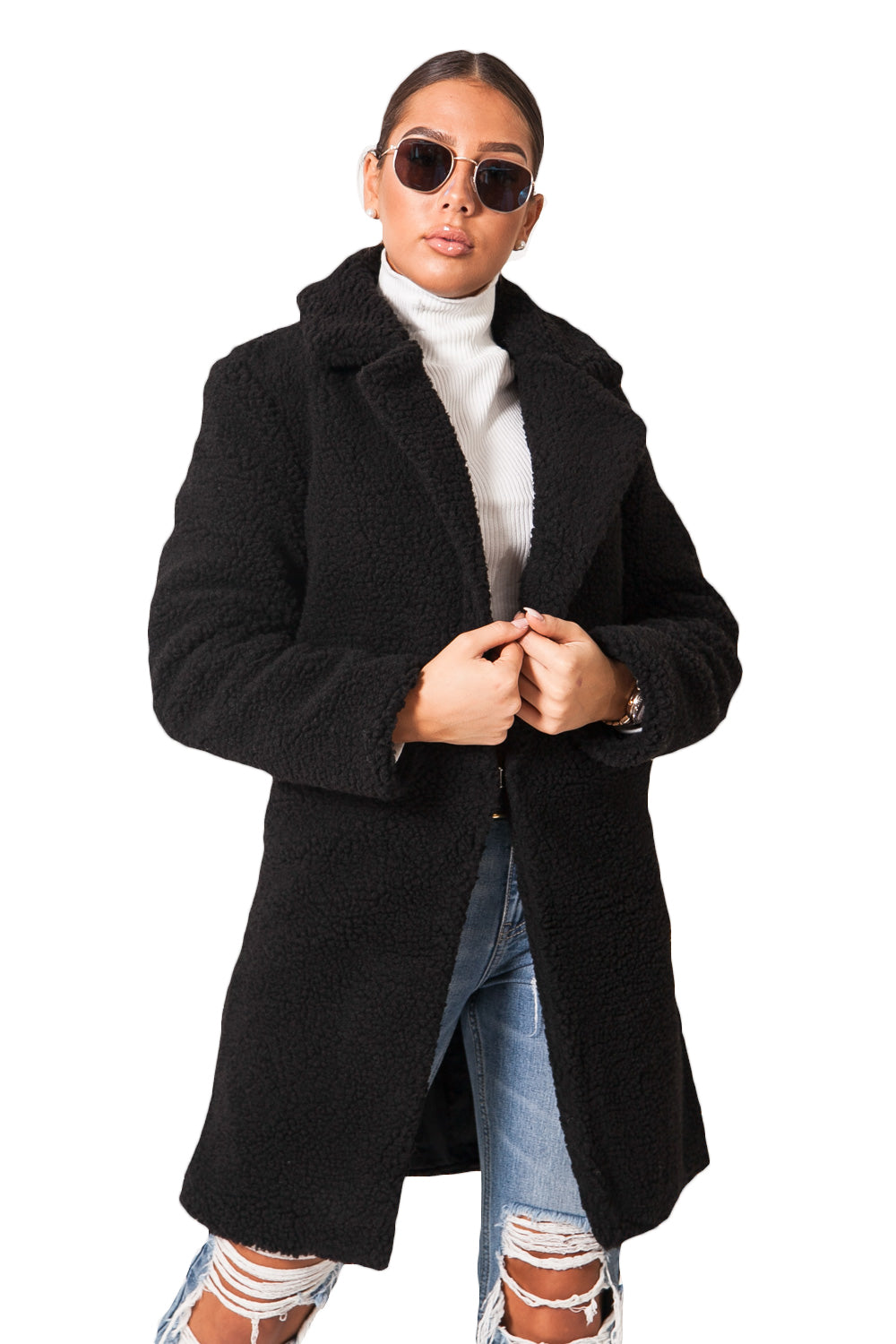 Sixth June - Veste longue sherpa noir