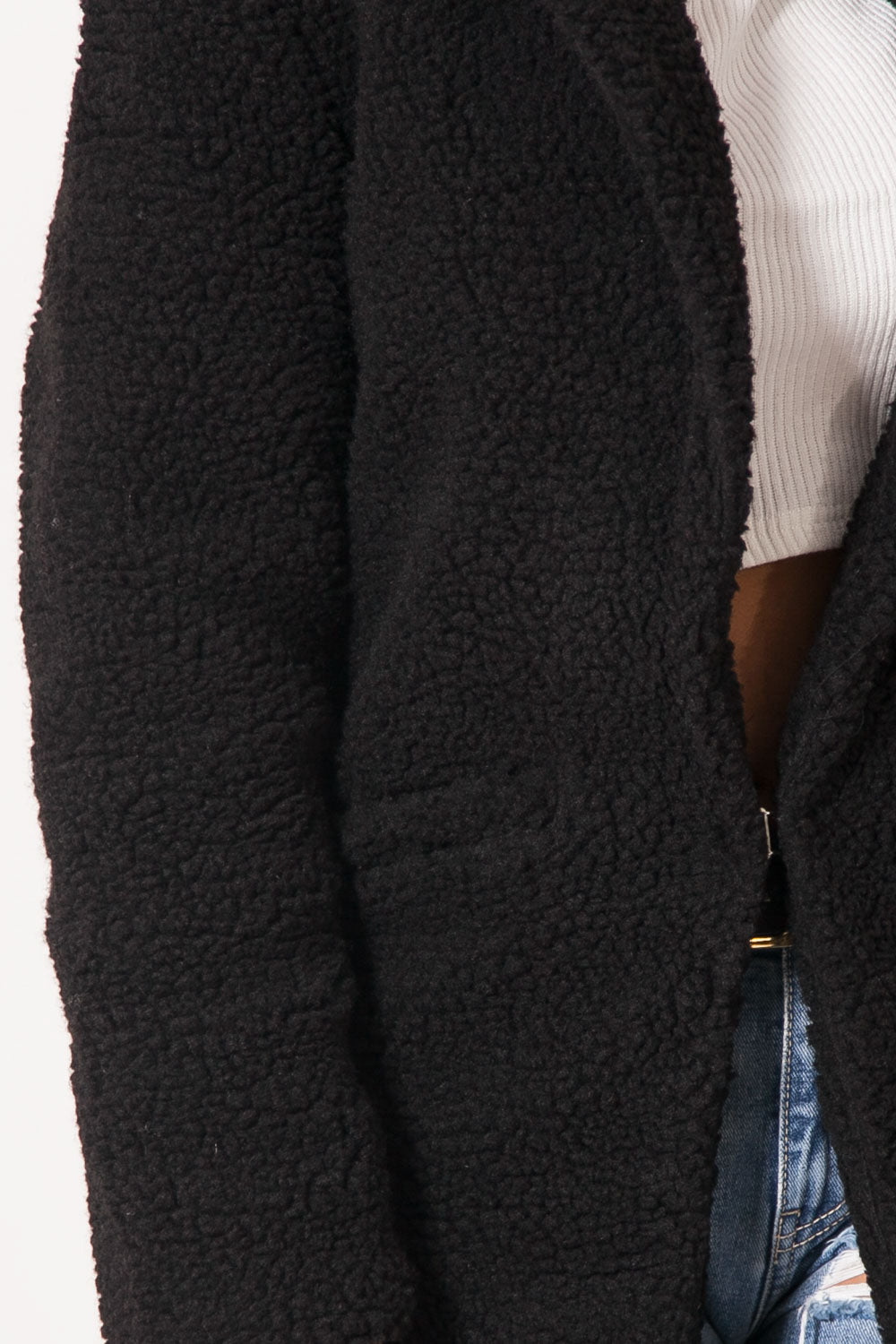 Sixth June - Veste longue sherpa noir