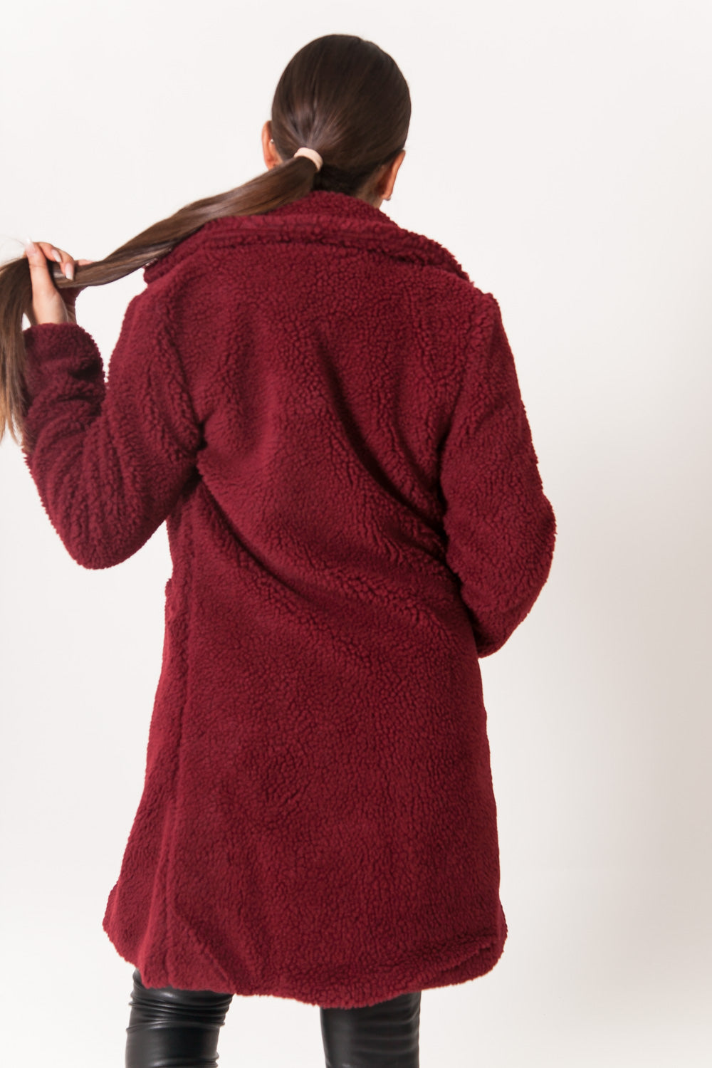 Sixth June - Veste longue sherpa bordeaux