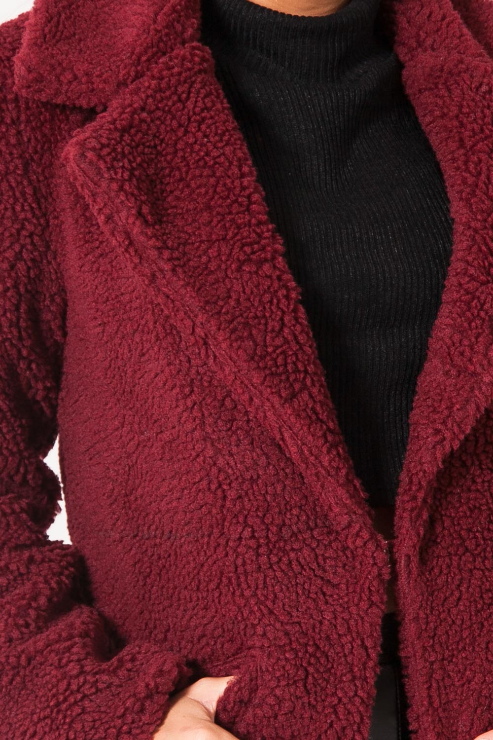 Sixth June - Veste longue sherpa bordeaux