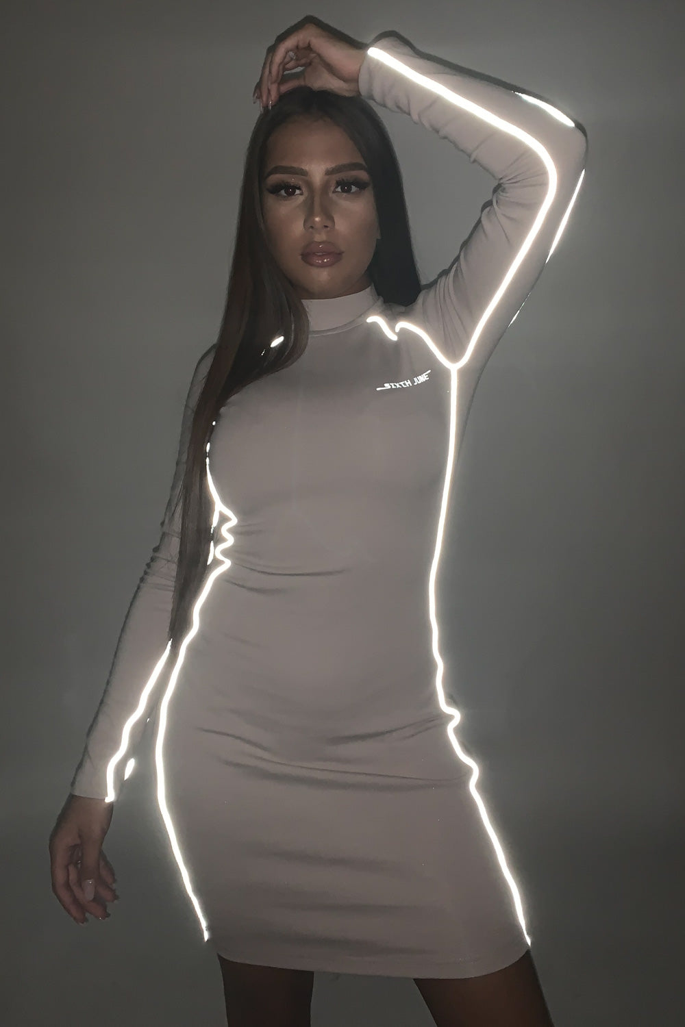 Sixth June - Robe réfléchissante liseré logo beige