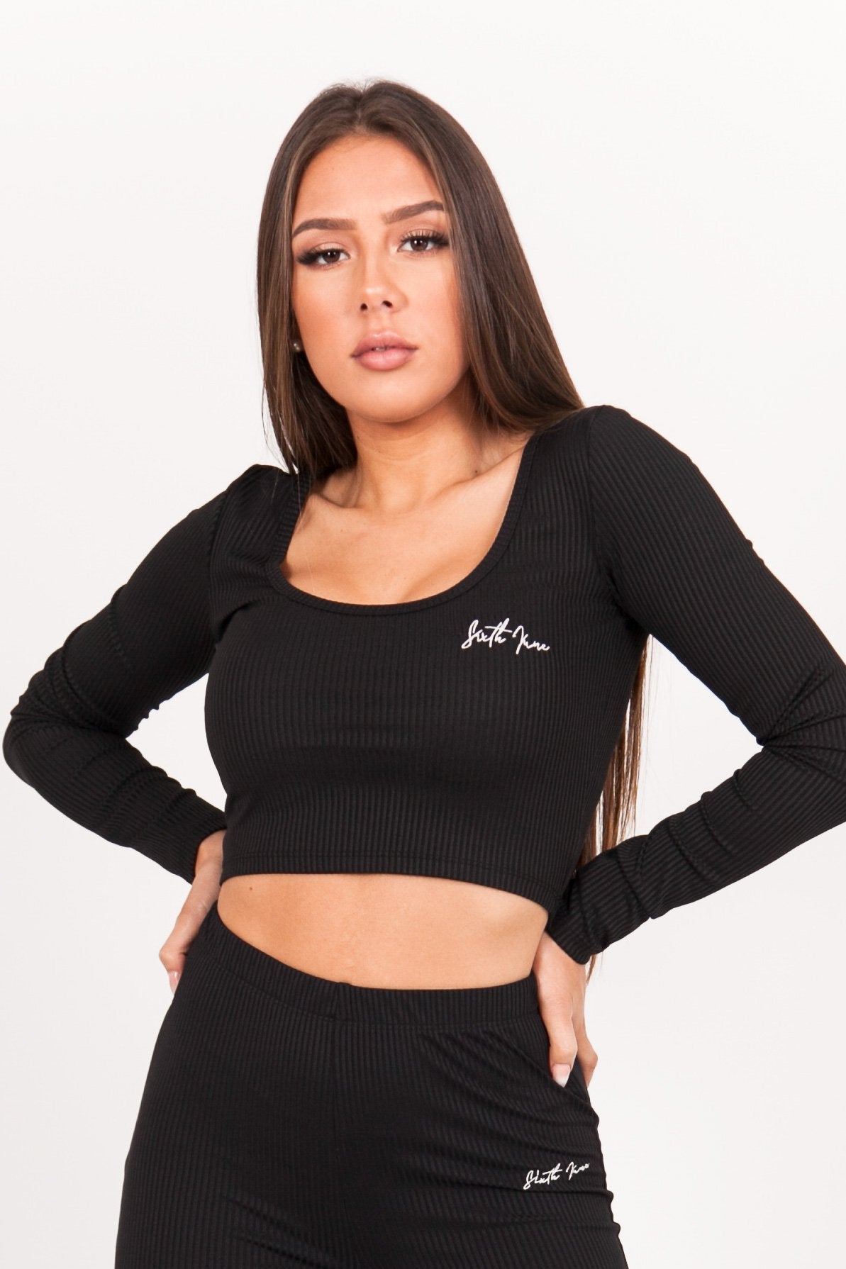 Top manches longues logo signature Noir