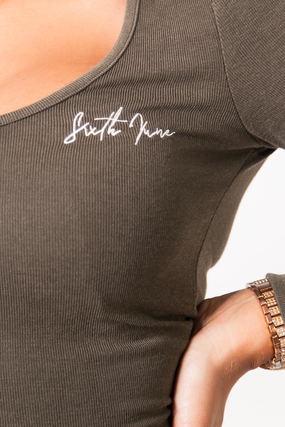 Long Sleeves Dress Dark Green