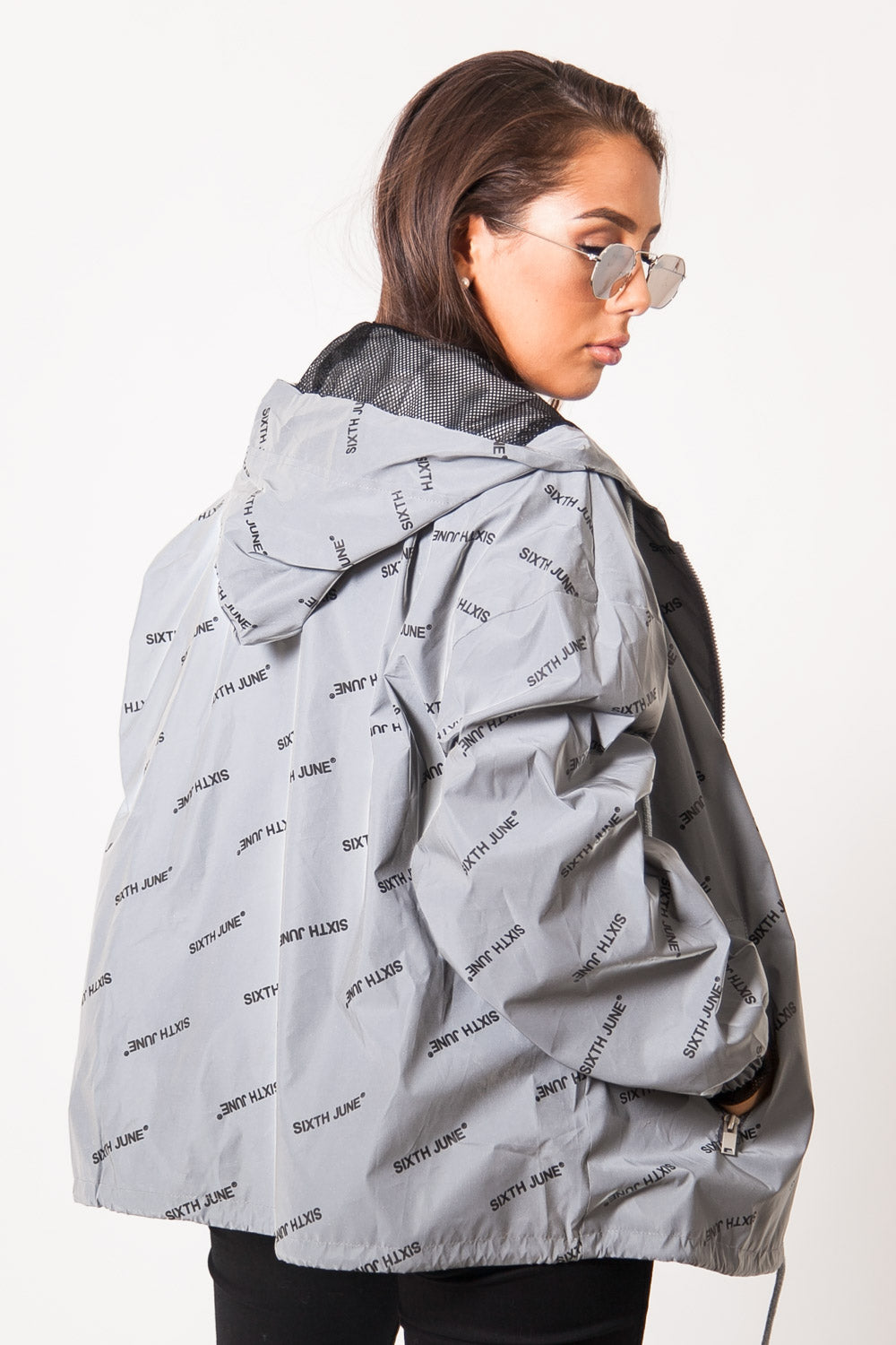 Sixth June - Coupe vent réfléchissant all over gris