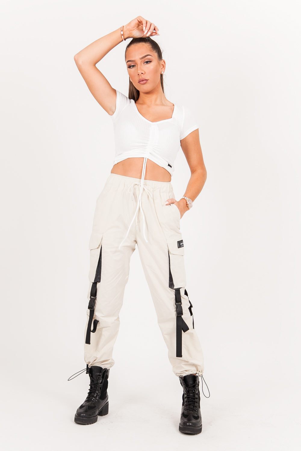 Sixth June - Top court cordon décoletté blanc