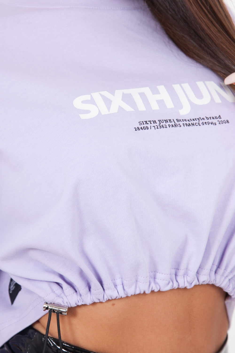 Sixth June - T-shirt court cordons Mauve