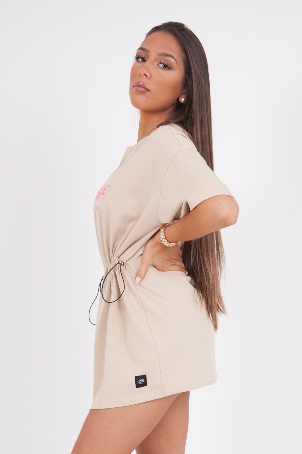 Sixth June - Robe courte élastique imprimé beige