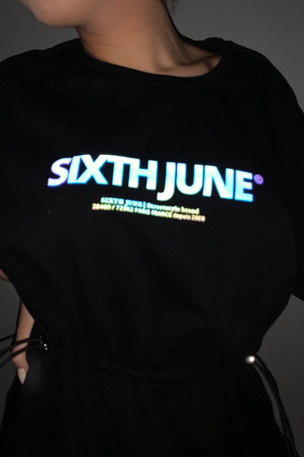 Sixth June - Robe courte élastique imprimé noir