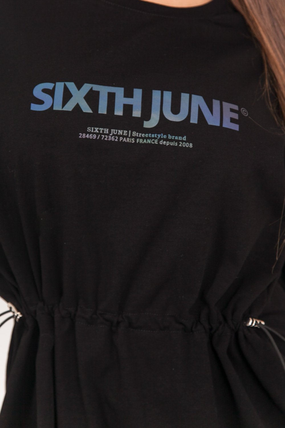 Sixth June - Robe courte élastique imprimé noir
