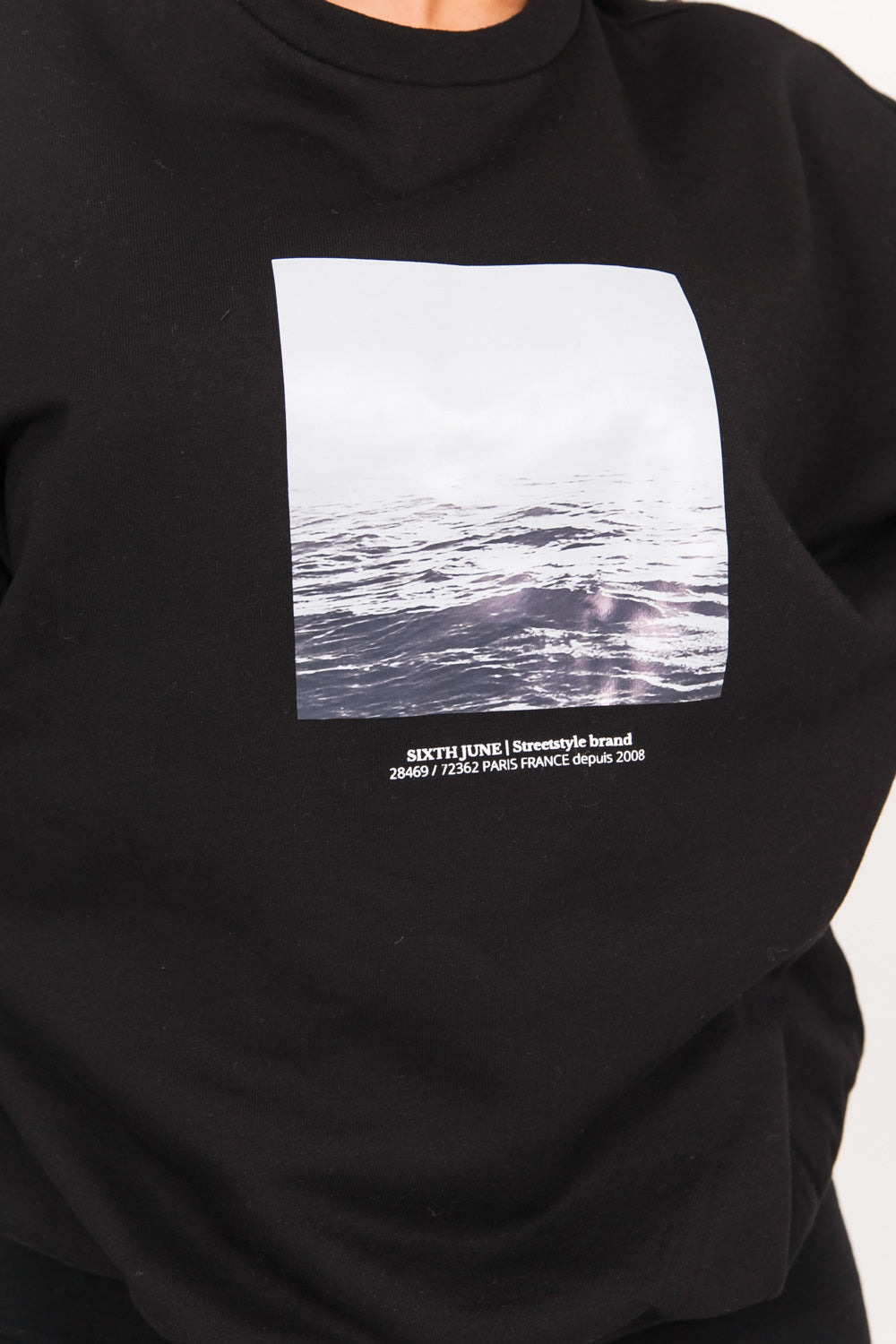 Sixth June - Sweat oversize imprimé océan noir