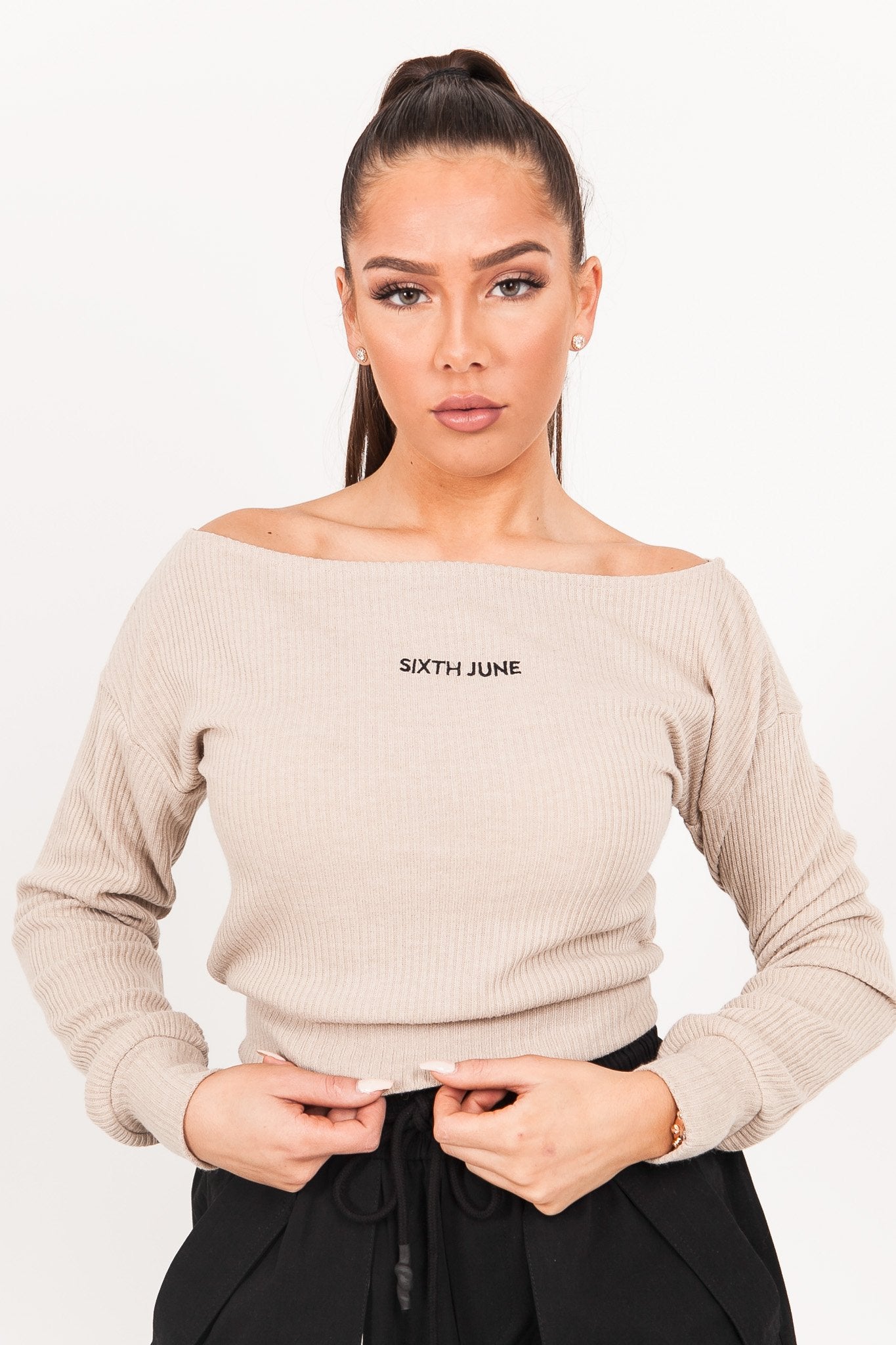 Sixth June - Top court maille beige