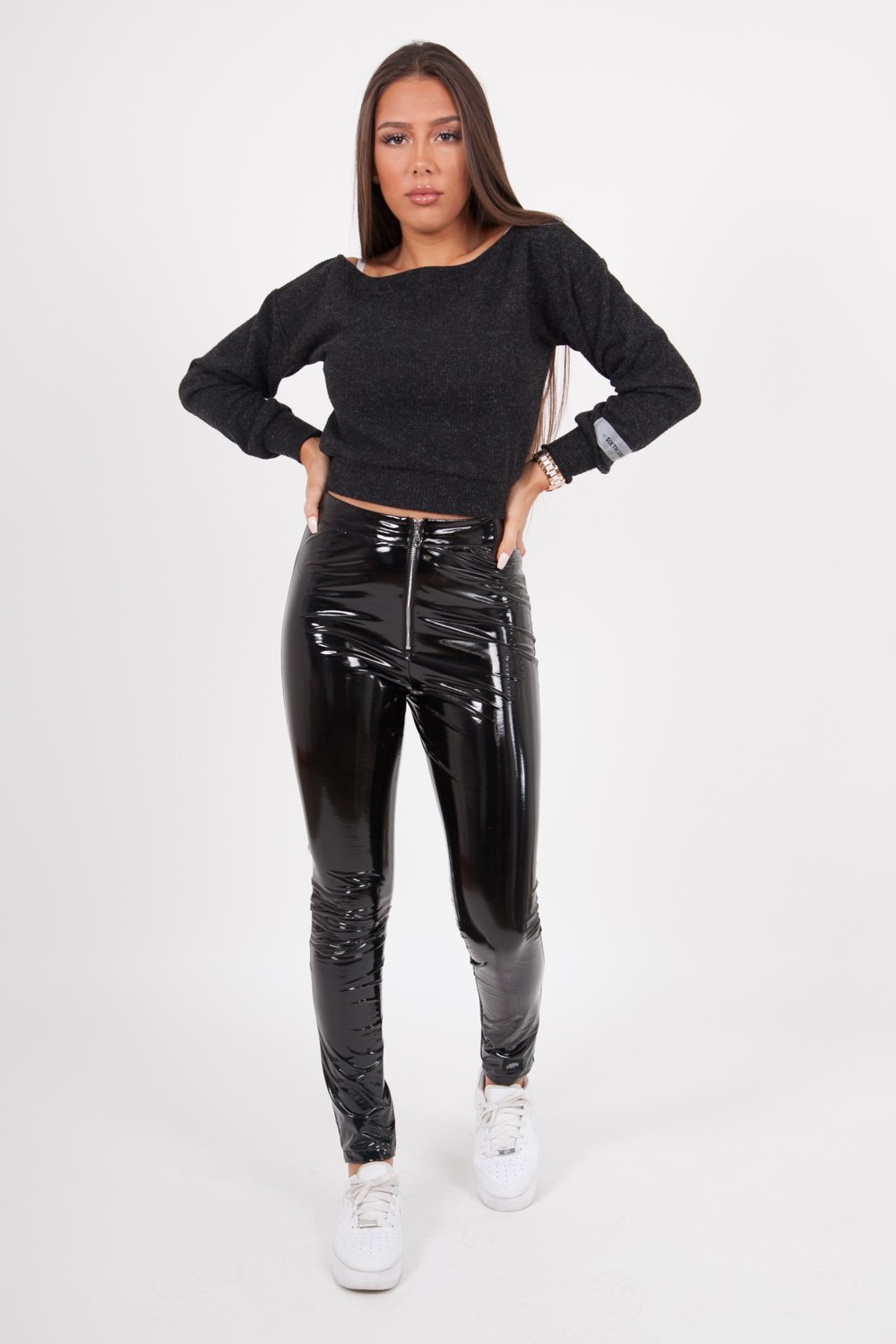 PATCH logo cropped sweatshirt