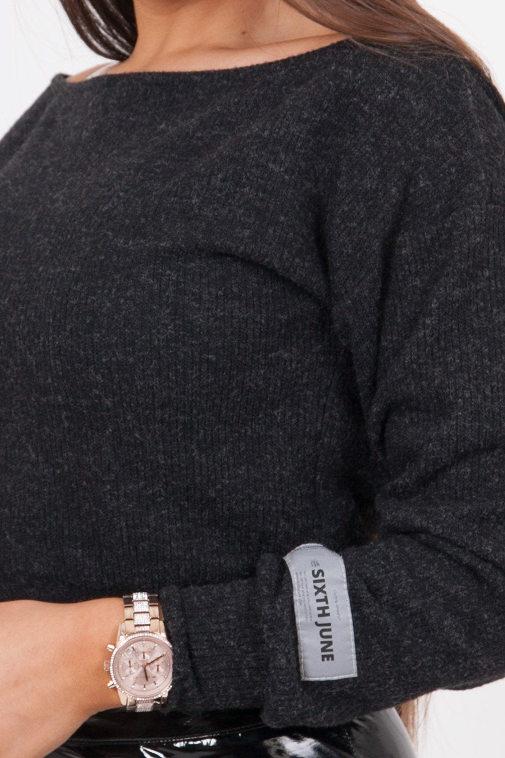 PATCH logo cropped sweatshirt