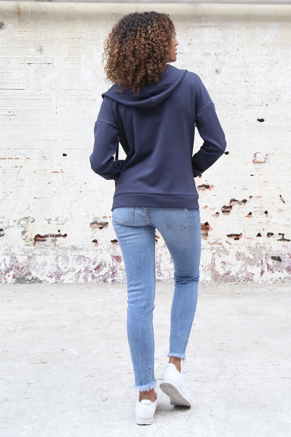 Sixth June - Sweat capuche classique zippé bleu foncé