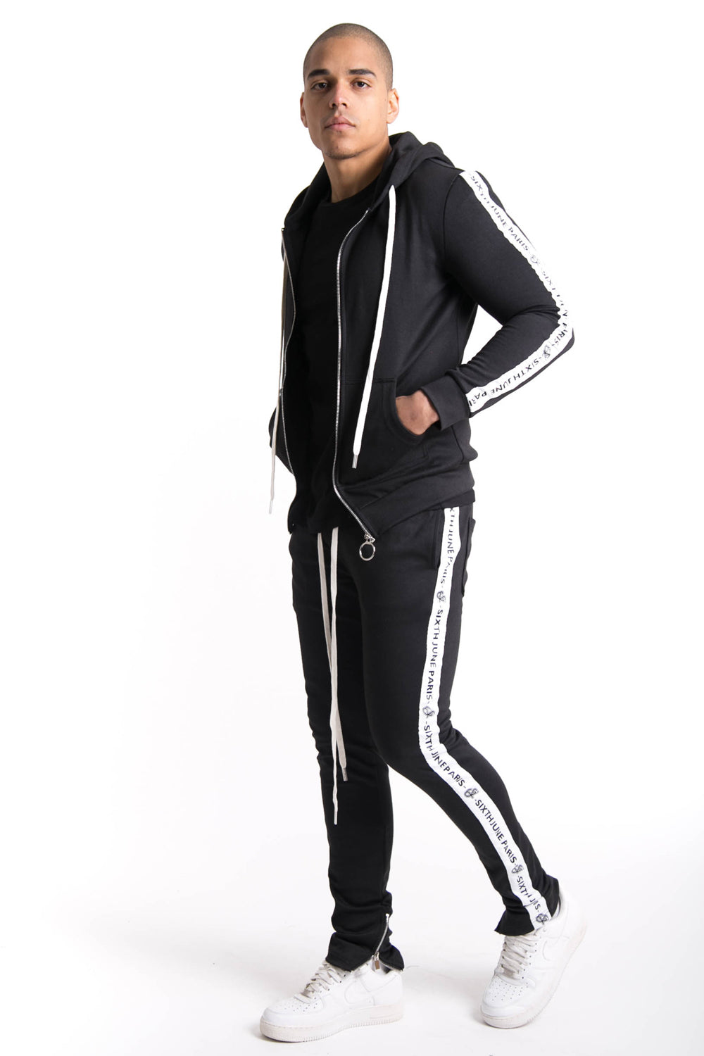 Sixth June - Jogging bandes texte noir blanc