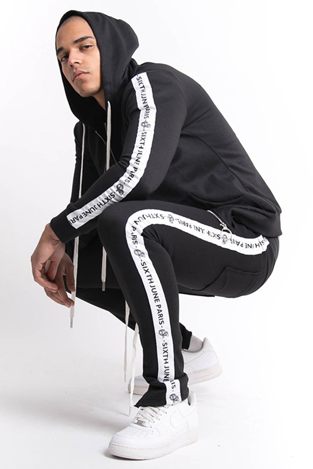 Sixth June - Jogging bandes texte noir blanc