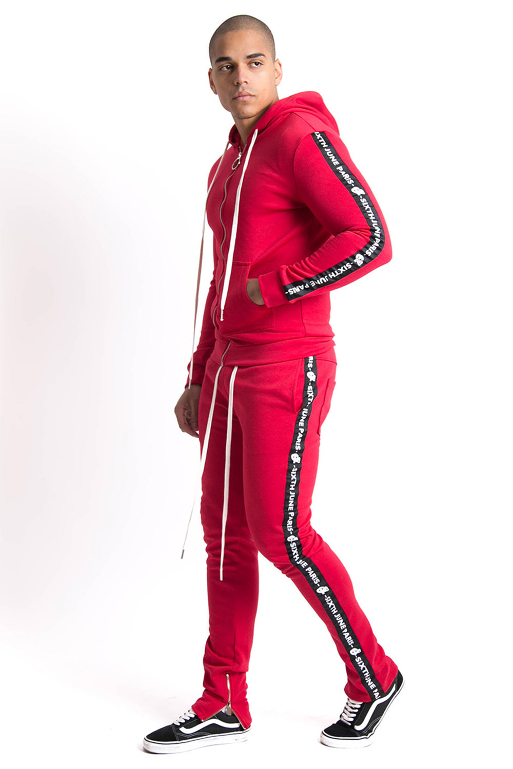 Sixth June - Jogging bandes texte rouge noir