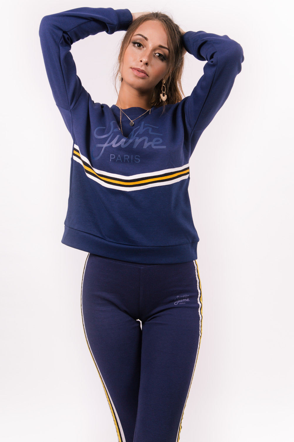 Sixth June - Sweat bicolore bande V bleu