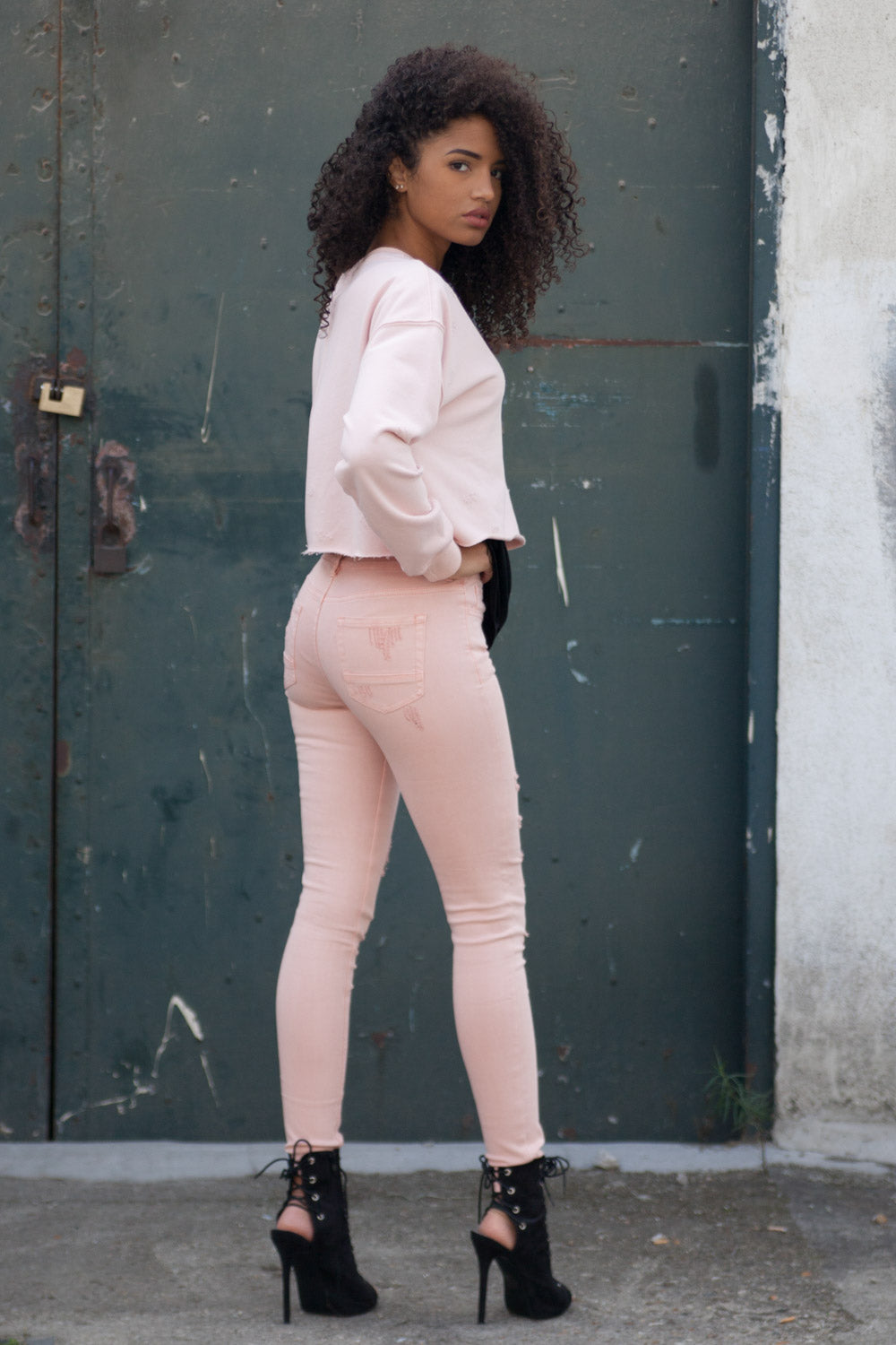 Sixth June - Sweat court oversize Femme destroy rose W2250VSW