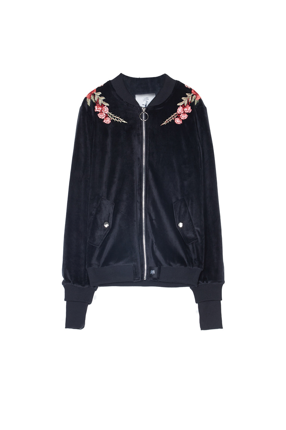 Sixth June - Veste velours broderie roses noir