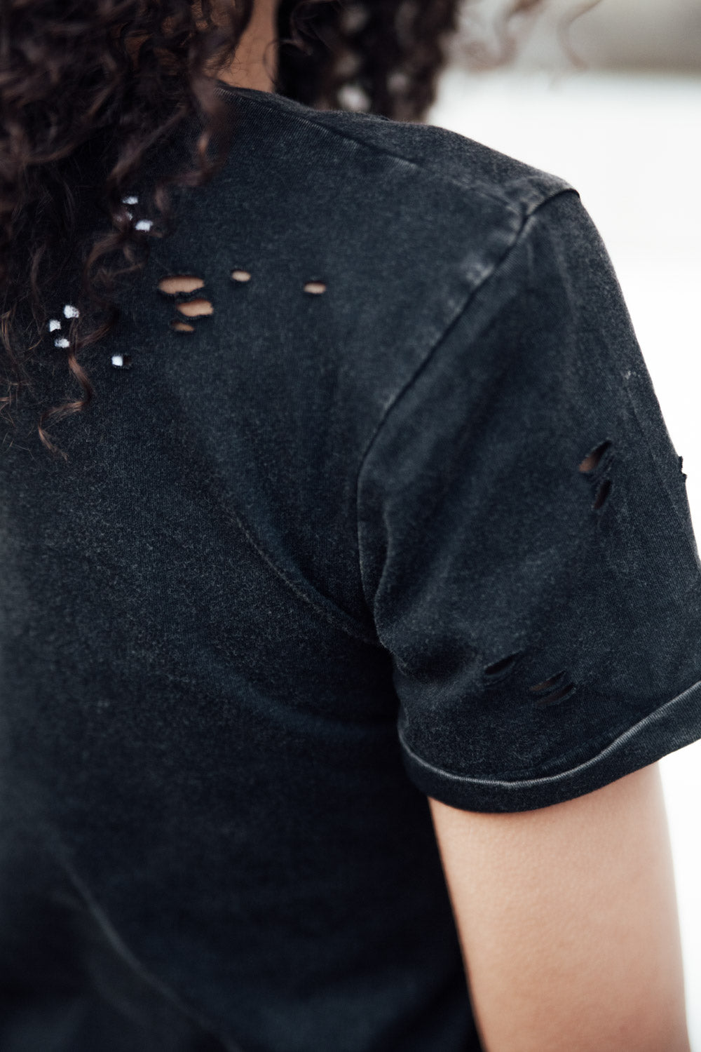 Sixth June - T-shirt destroy Femme noir W2370VTS