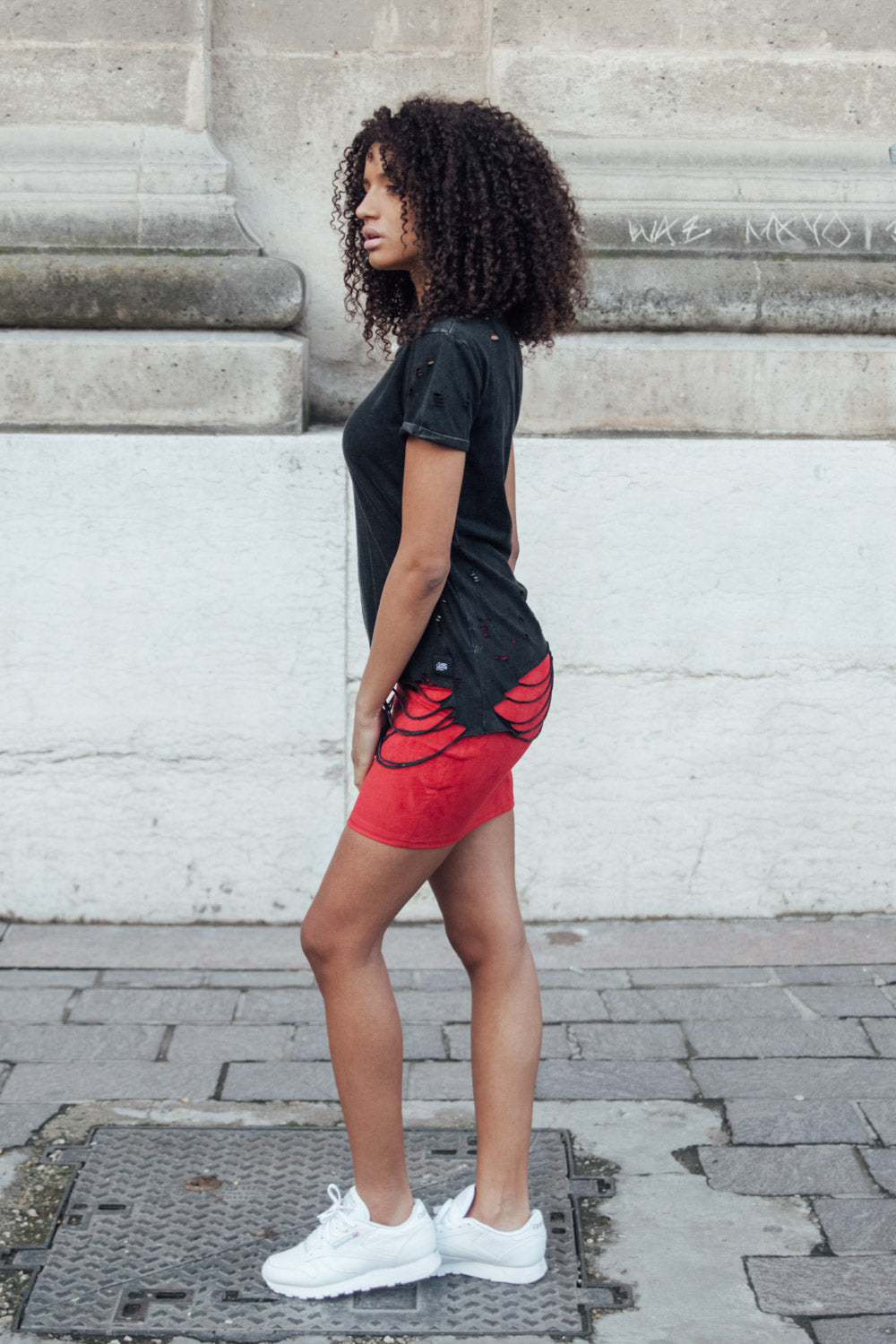 Sixth June - T-shirt destroy Femme noir W2370VTS