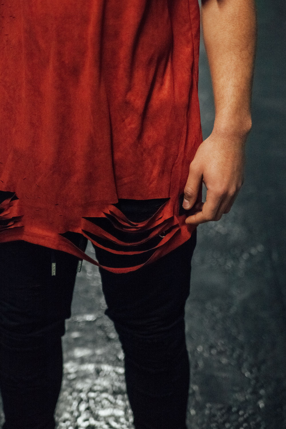 Sixth June - T-shirt suédé destroy marsala M2436VTS