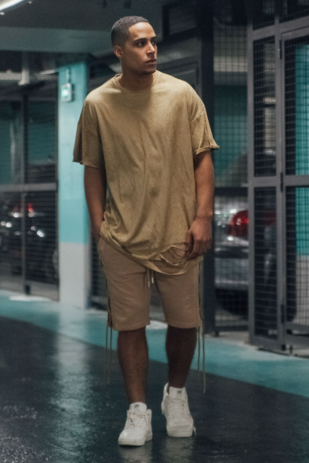 Sixth June - T-shirt suédé destroy beige M2436VTS