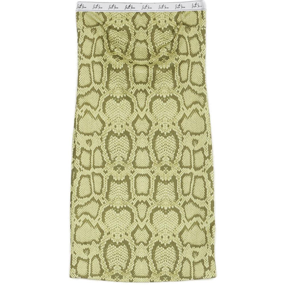 Snake Print Bandeau Dress Yellow