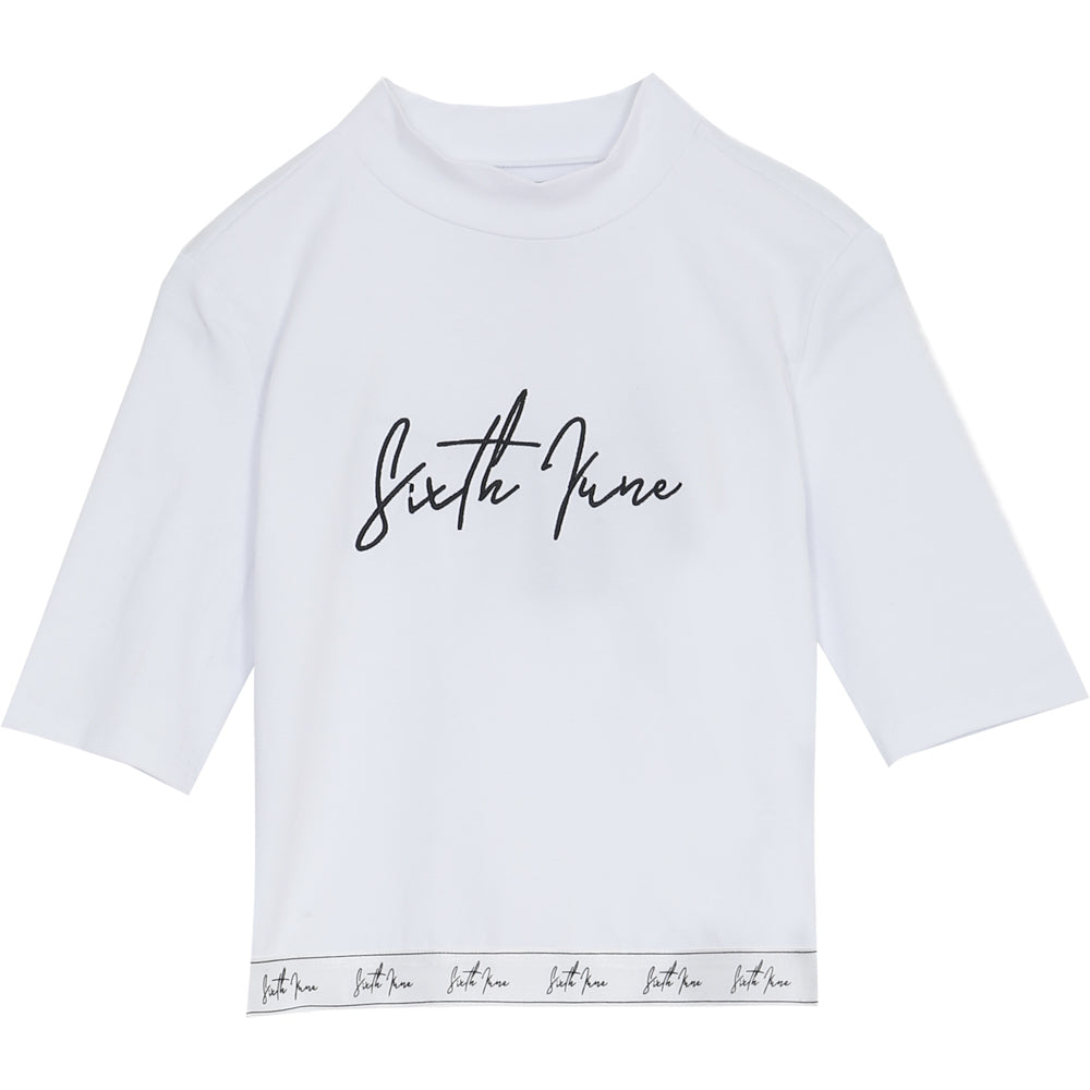 Sixth June - T-shirt bande gros logo signature blanc