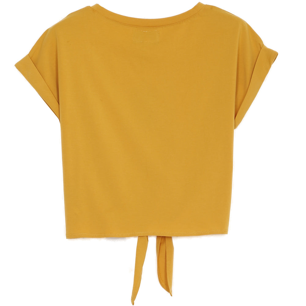 Sixth June - T-shirt noué logo signature moutarde